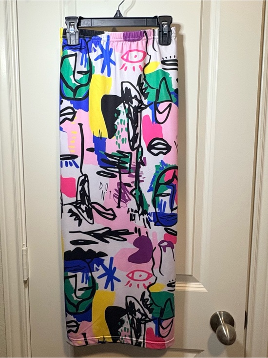 SHEIN Dresses & Skirts - SHEIN Colorful Abstract Maxi Skirt - Pink, Green, Blue, Yellow, Black